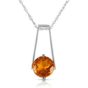 14K. SOLID GOLD NECKLACE WITH NATURAL CITRINE